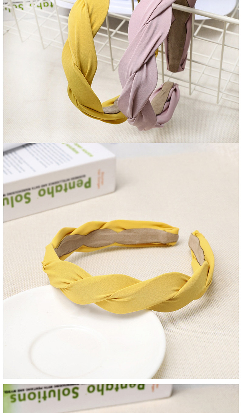 Fashion Yellow Cloth Cross-knit Twist Headband,Head Band