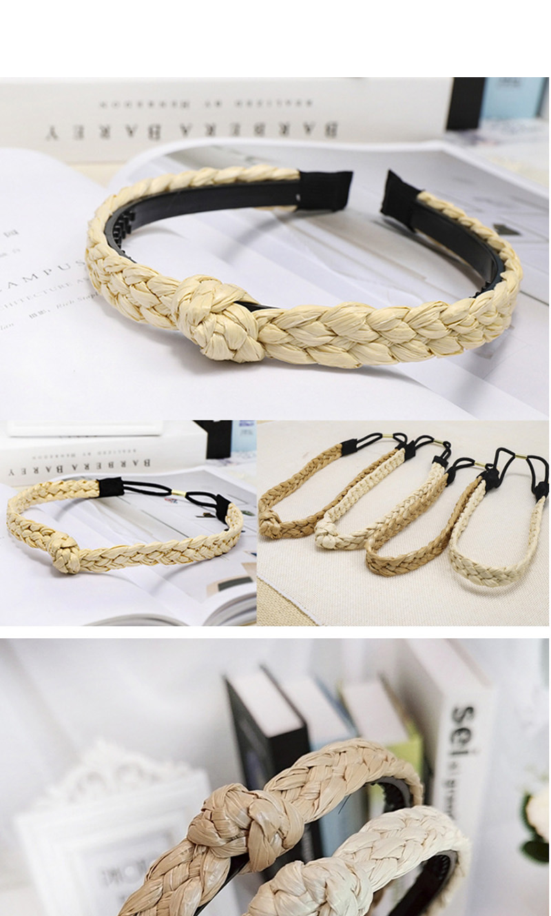 Fashion Creamy-white Woven Twist Thin Side Belt Tooth Rafah Hair Band,Hair Ribbons
