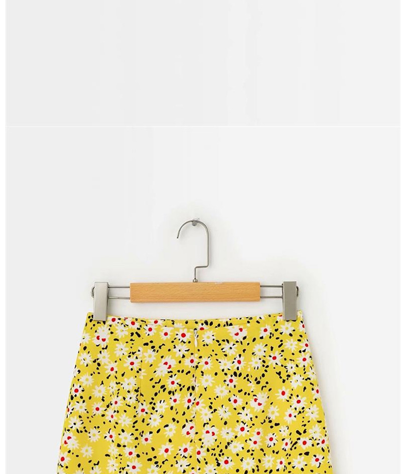Fashion Yellow Printed Skirt,Skirts