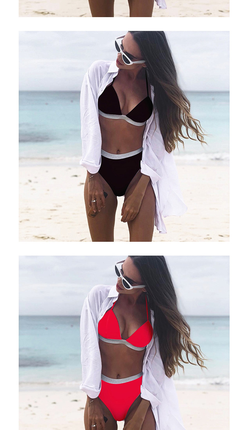 Fashion Black Flash Bandage Halter High Waist Bikini,Bikini Sets