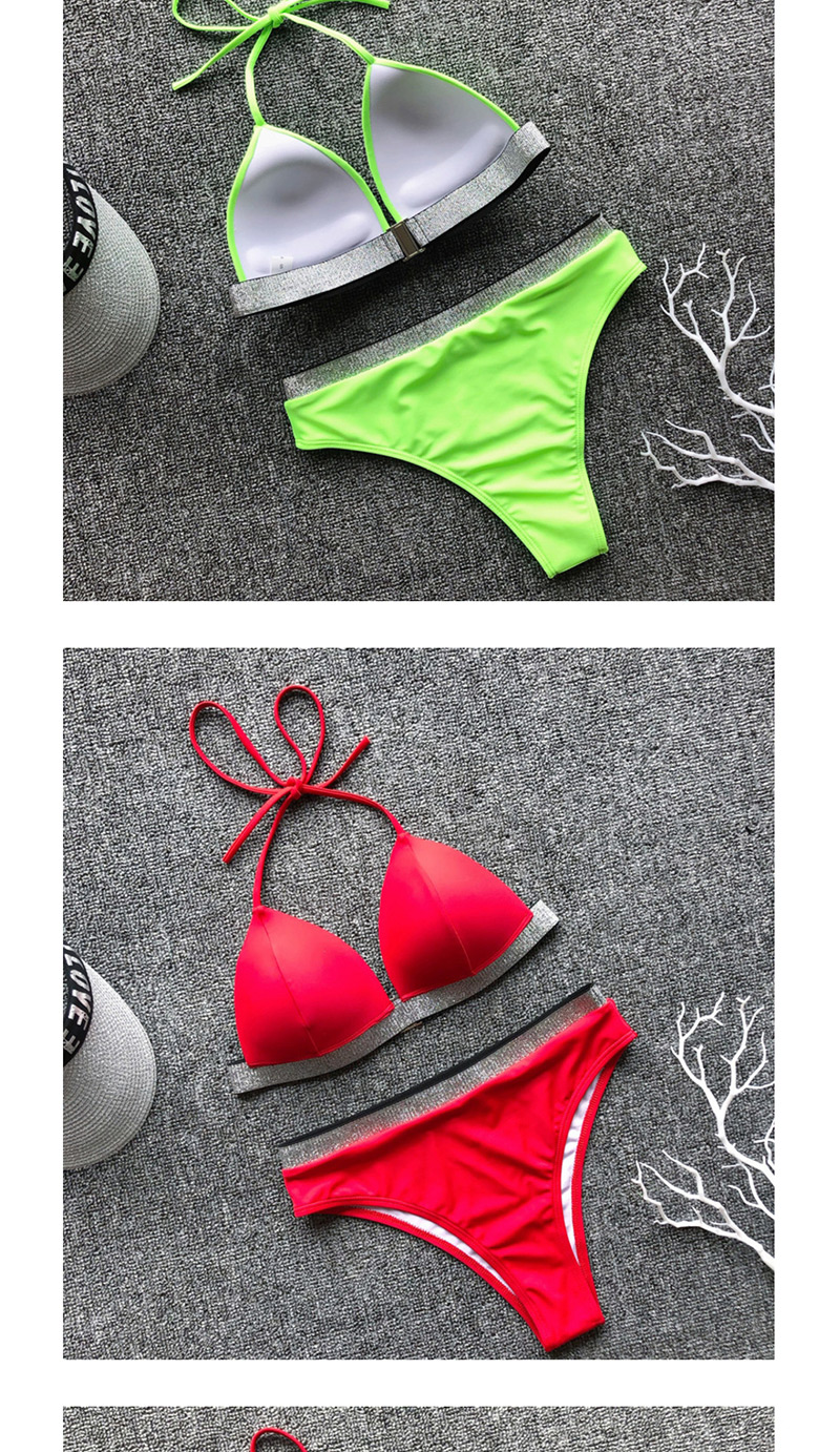Fashion Red Flash Bandage Halter High Waist Bikini,Bikini Sets
