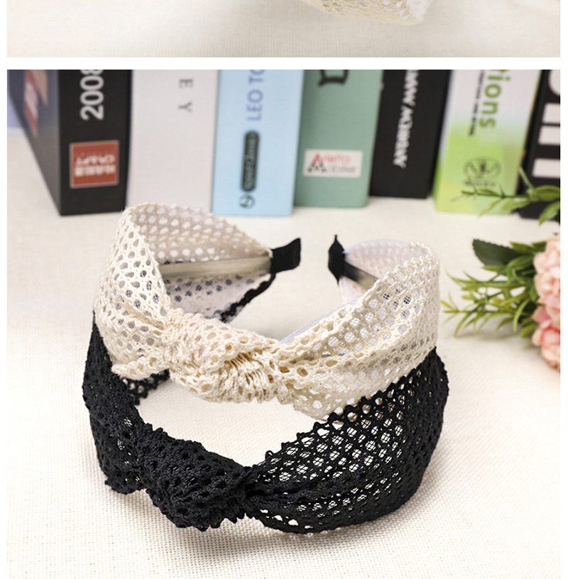 Fashion Black Mesh Knotted Wide-brimmed Lace Headband,Head Band