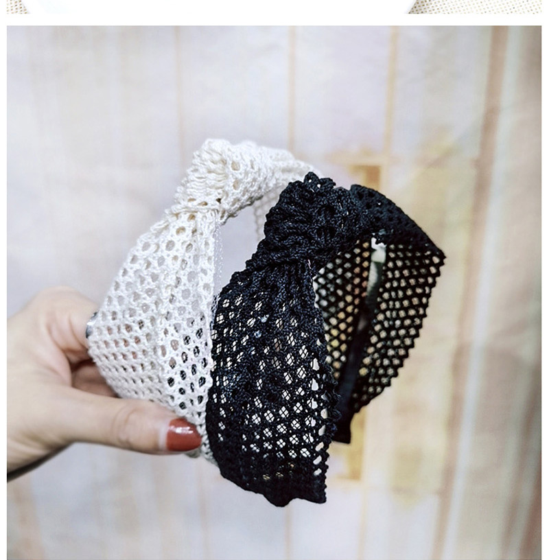 Fashion Black Mesh Knotted Wide-brimmed Lace Headband,Head Band