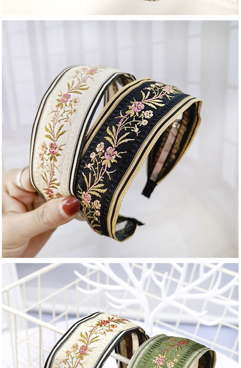 Fashion Beige Embroidered Flower Headband,Head Band