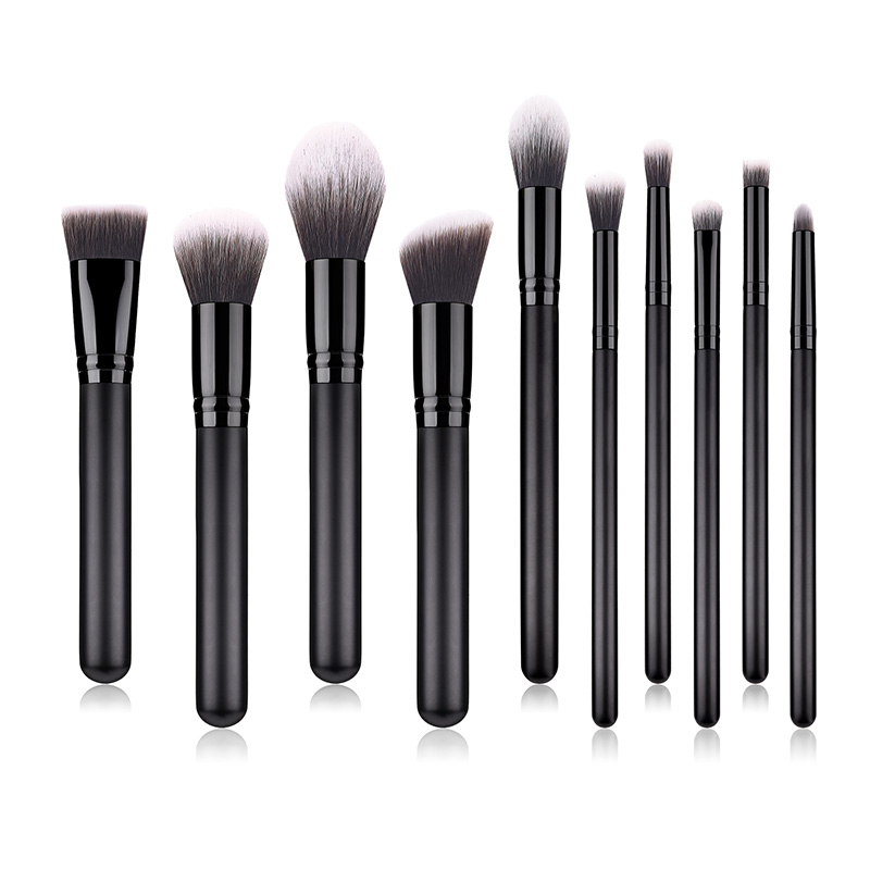 Fashion Black 10 Sticks With Wooden Handle Makeup Brush,Beauty tools