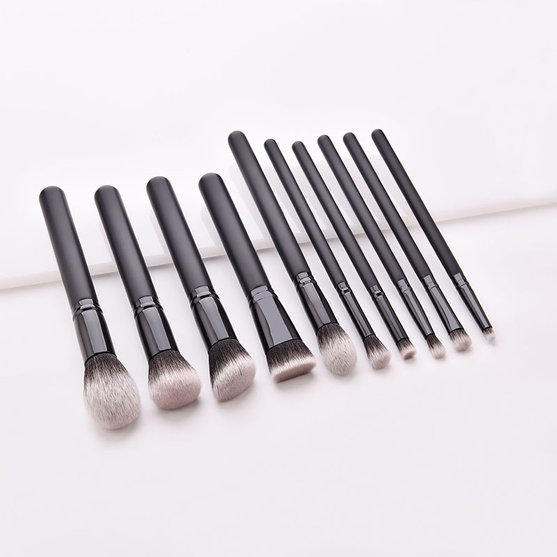 Fashion Black 10 Sticks With Wooden Handle Makeup Brush,Beauty tools
