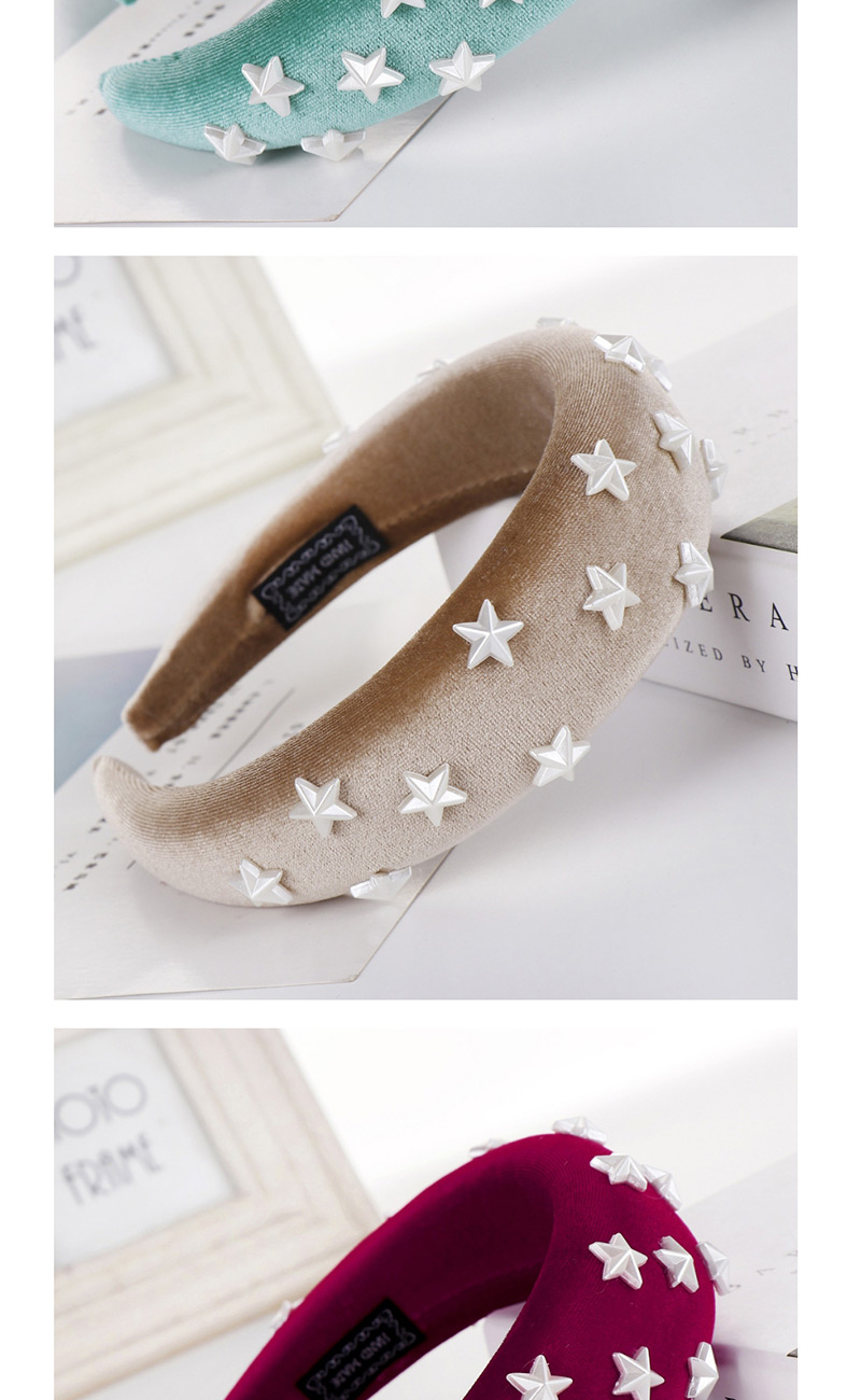 Fashion Wine Red Sponge Five-pointed Star Wide-brimmed Headband,Head Band