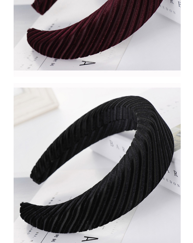 Fashion Black Strip Sponge Wide-brimmed Headband,Head Band