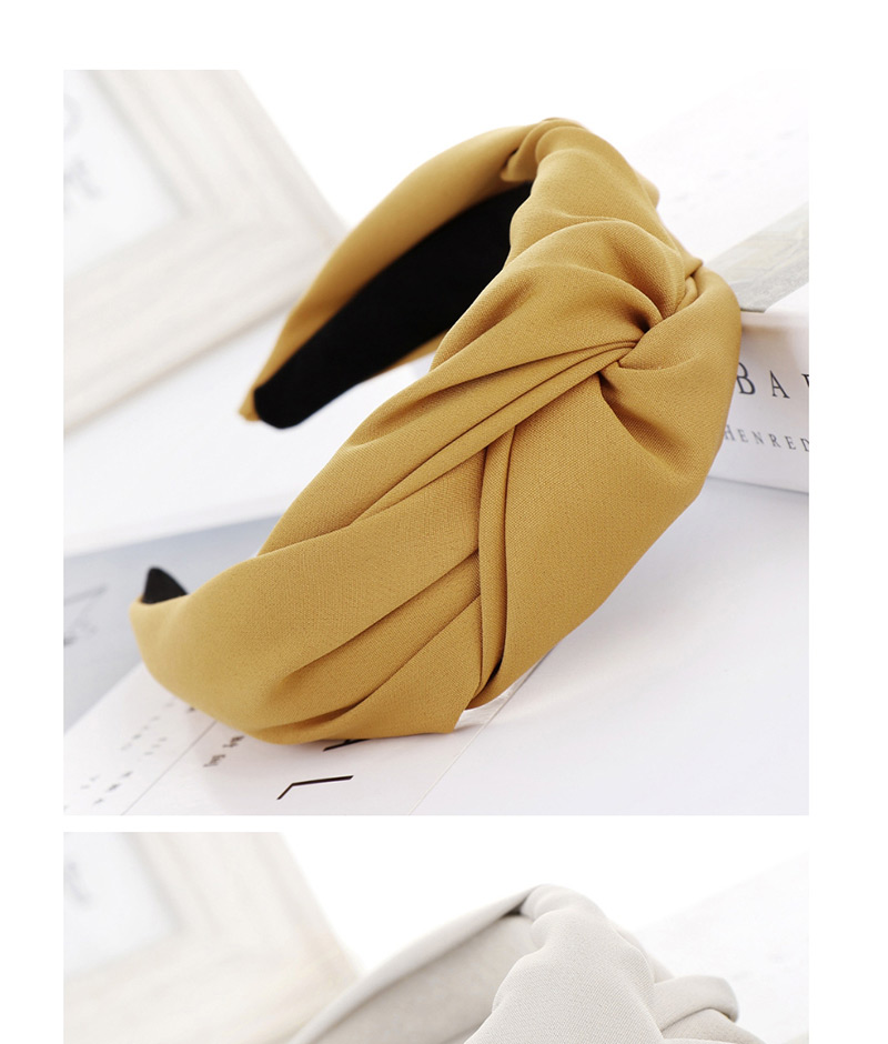 Fashion Yellow Drum Bag Thick Knot Knotted Wide-brimmed Headband,Head Band