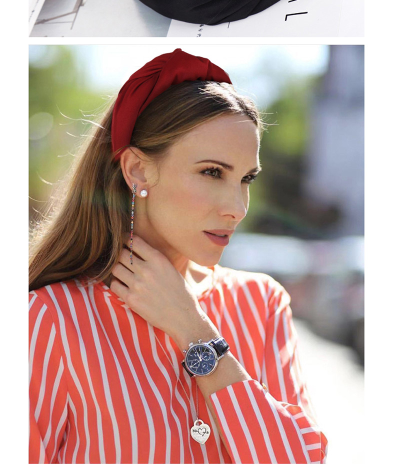 Fashion Pink Drum Bag Thick Knot Knotted Wide-brimmed Headband,Head Band