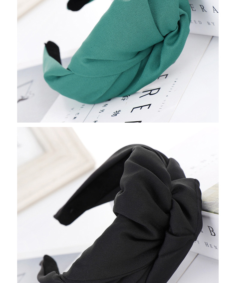 Fashion Green Drum Bag Thick Knot Knotted Wide-brimmed Headband,Head Band