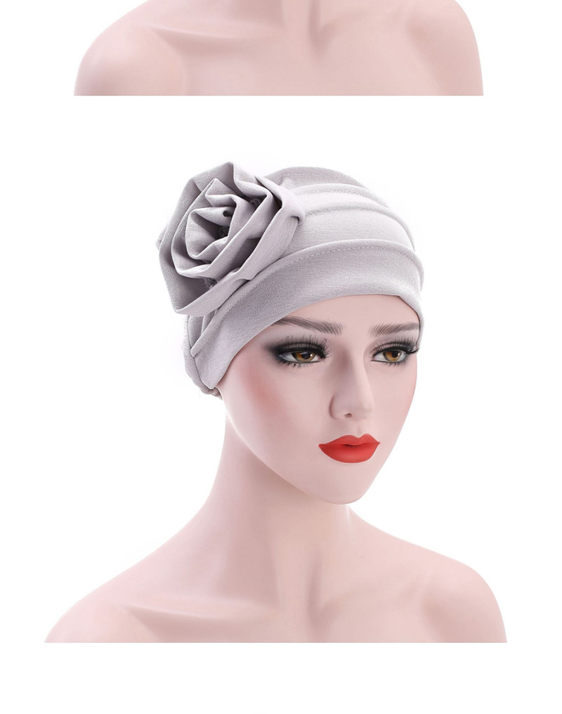 Fashion Red Wine Side Flower Turban Cap,Beanies&Others