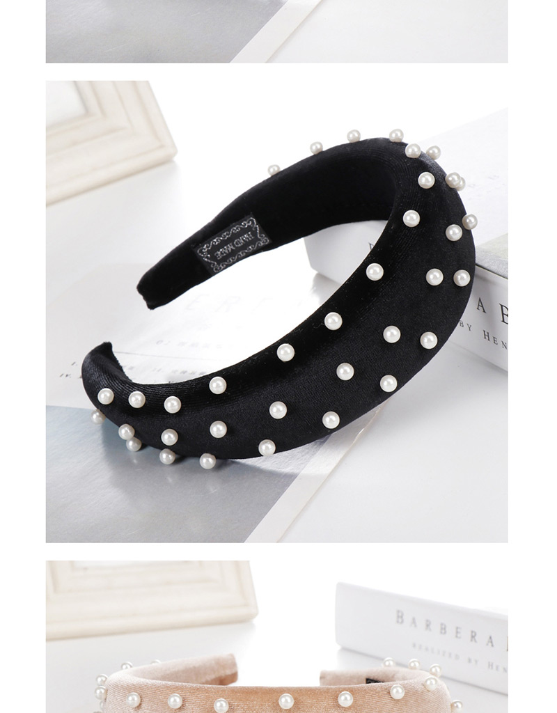 Fashion Gray Velvet Bead Sponge Ring Wide-brimmed Headband,Head Band