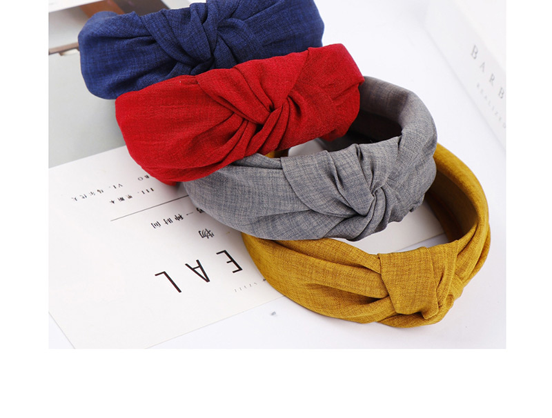 Fashion Yellow Knotted Wide-brimmed Cross Hair Band,Head Band