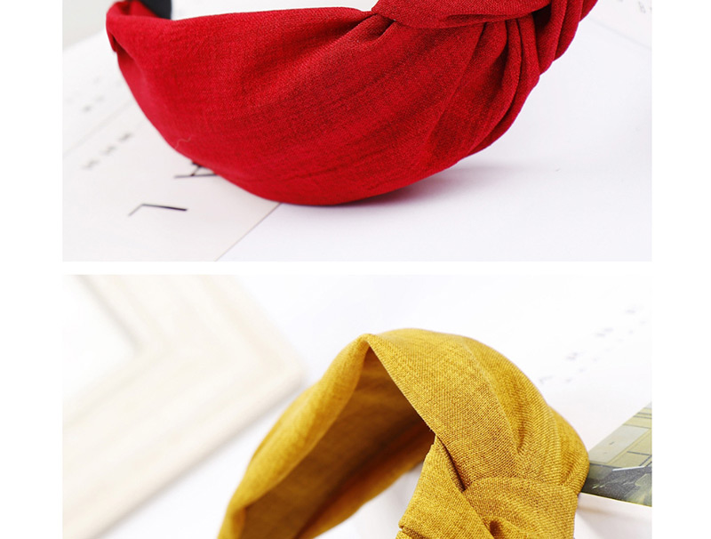 Fashion Yellow Knotted Wide-brimmed Cross Hair Band,Head Band