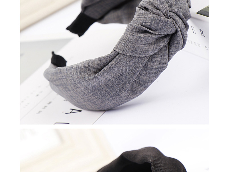Fashion Gray Knotted Wide-brimmed Cross Hair Band,Head Band