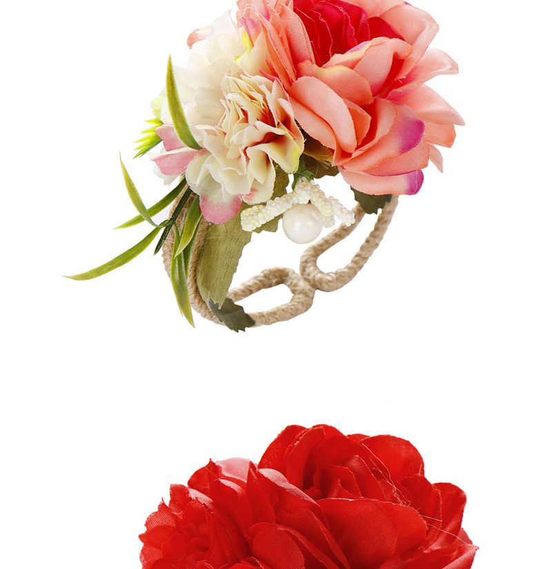 Fashion Red Flower Woven Open Bracelet,Fashion Bangles