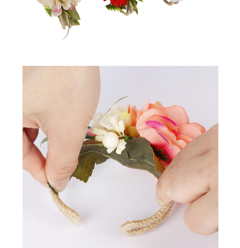 Fashion Rice + Orange Powder Flower Woven Open Bracelet,Fashion Bangles