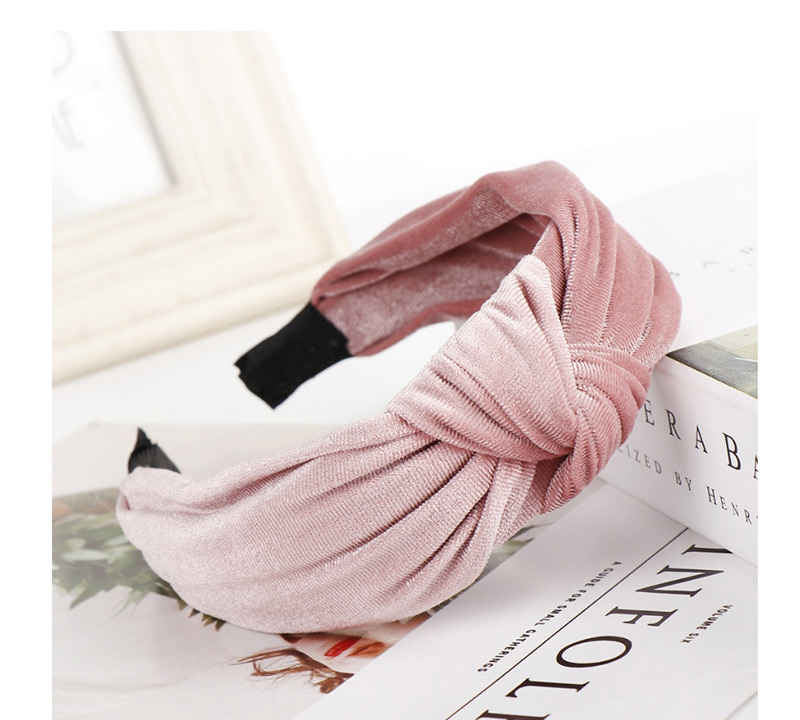 Fashion Bean Paste Knotted Gold Velvet Wide-brimmed Fabric Headband,Head Band