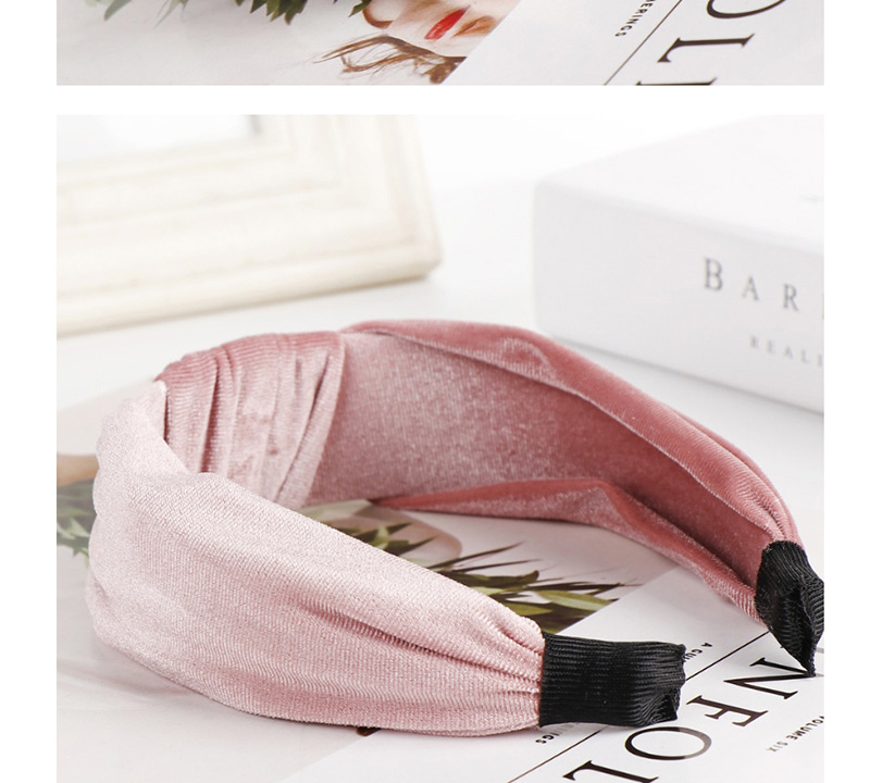 Fashion Bean Paste Knotted Gold Velvet Wide-brimmed Fabric Headband,Head Band