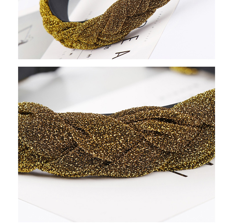 Fashion Light Gold Bright Silk Braided Knotted Headband,Head Band