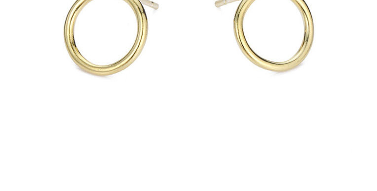 Fashion Gold Stainless Steel Hollow Round Earrings,Earrings