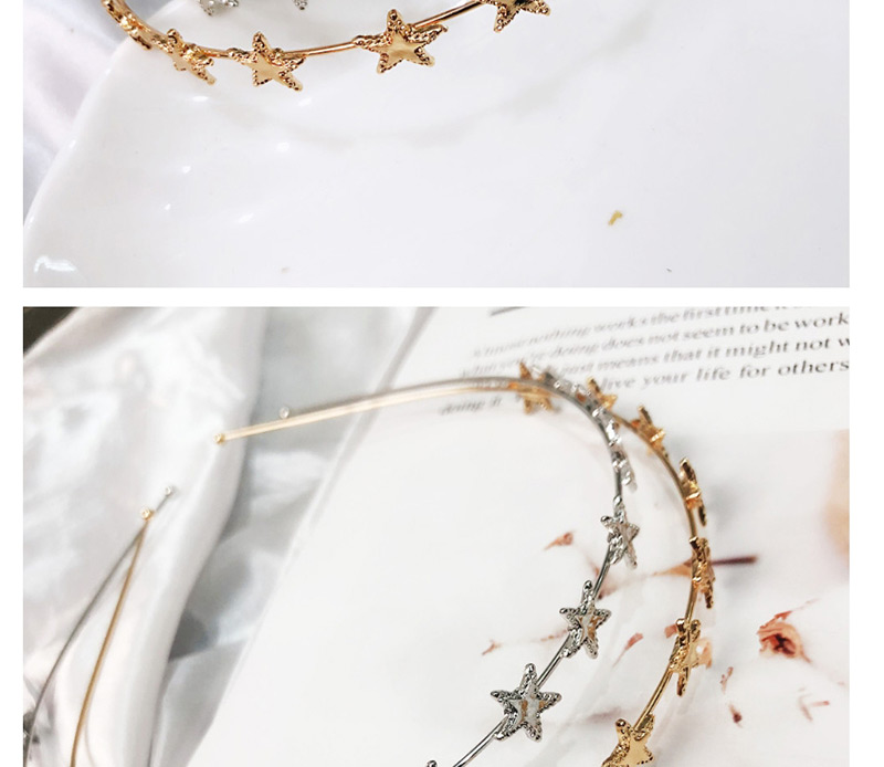 Fashion Gold Alloy Five-pointed Star Hair Band,Head Band