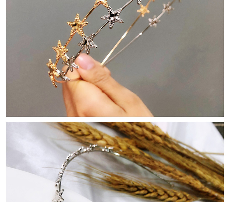 Fashion Silver Alloy Five-pointed Star Hair Band,Head Band