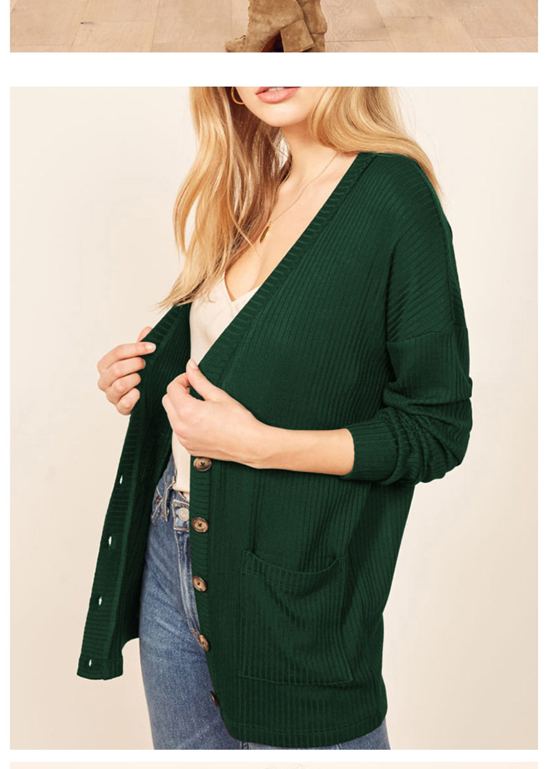 Fashion Green Sunscreen Single-breasted Knit Cardigan,Sweater