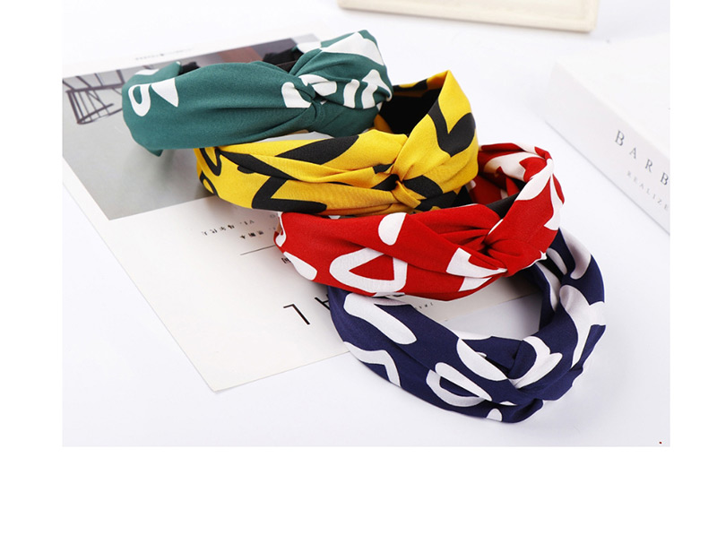 Fashion Orange Wide-brimmed Cross-knit Printed Letter Knotted Hair Band,Head Band