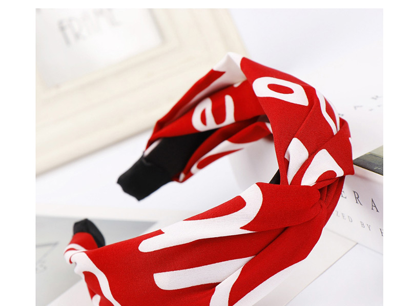 Fashion Orange Wide-brimmed Cross-knit Printed Letter Knotted Hair Band,Head Band