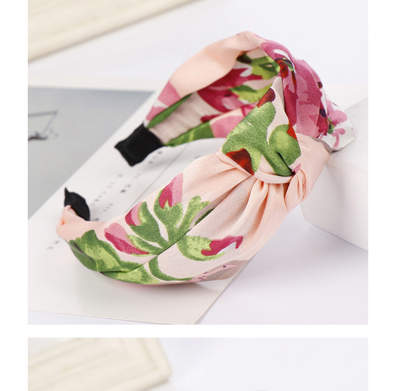 Fashion Navy Flower Fabric Wide-brimmed Knotted Cross-bow Headband,Head Band