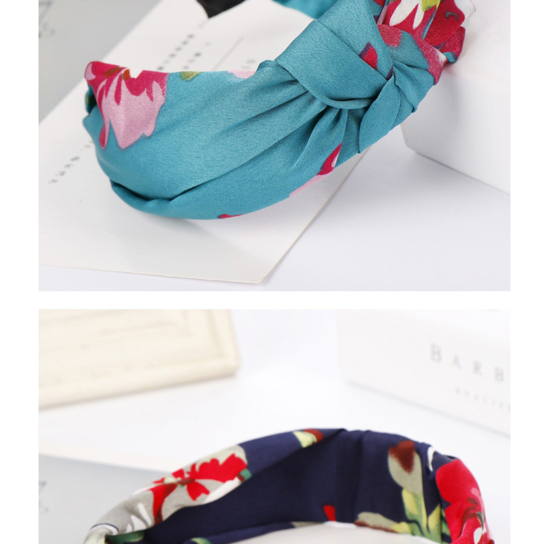 Fashion Black Flower Fabric Wide-brimmed Knotted Cross-bow Headband,Head Band