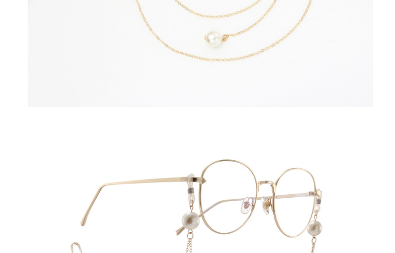 Fashion Silver Chain Hanging Neck Pearl Glasses Chain,Sunglasses Chain