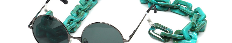Fashion Lake Green Resin Acrylic Square Anti-stone Environmental Protection Glasses Chain,Sunglasses Chain