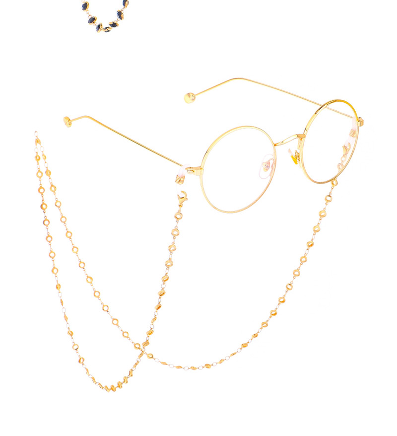 Fashion Gold With Black Transparent Glass Bead Chain,Sunglasses Chain