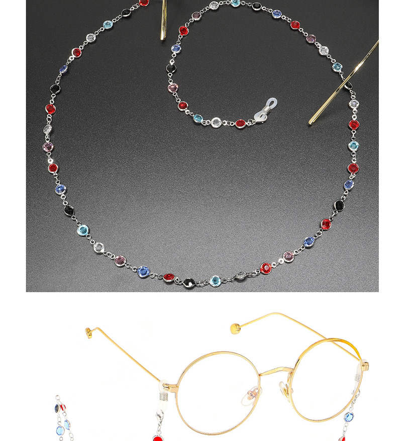 Fashion Gold With Colorful Transparent Glass Bead Chain,Sunglasses Chain
