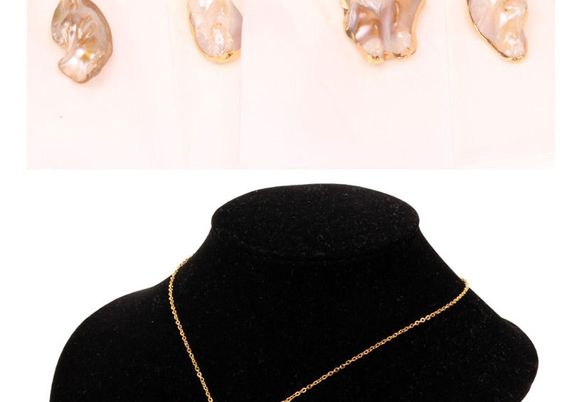 Fashion Gold Shaped Natural Pearl Stainless Steel Plated Necklace,Necklaces