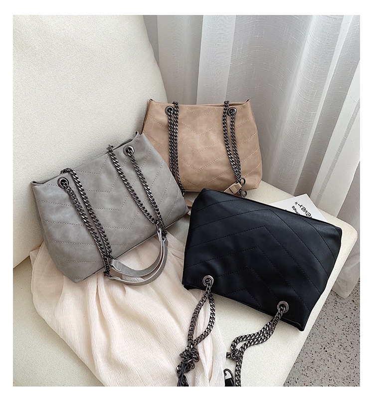 Fashion Light Grey Large-capacity Shoulder Bag Chain Bag,Messenger bags