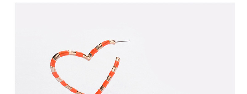 Fashion Orange Alloy Heart-shaped Double-sided Drip Earrings,Hoop Earrings