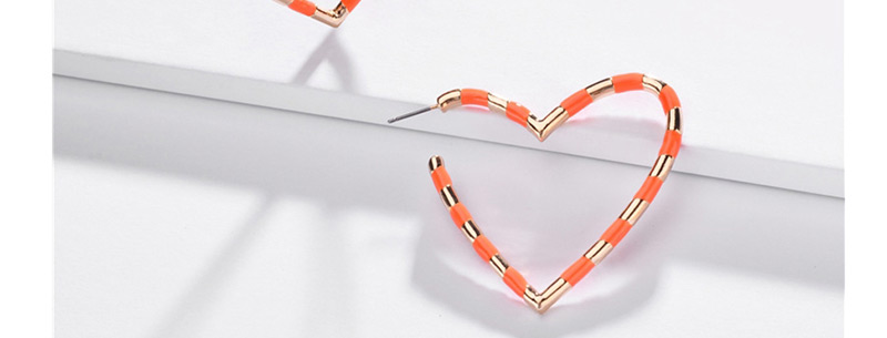 Fashion Orange Alloy Heart-shaped Double-sided Drip Earrings,Hoop Earrings
