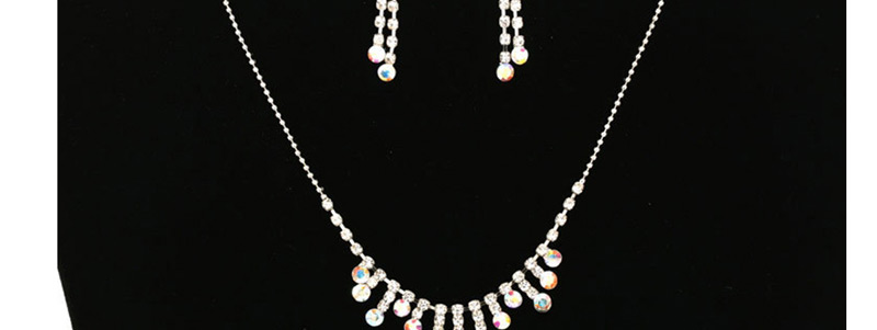 Fashion Color Fringed Diamond Necklace Earring Set,Jewelry Sets