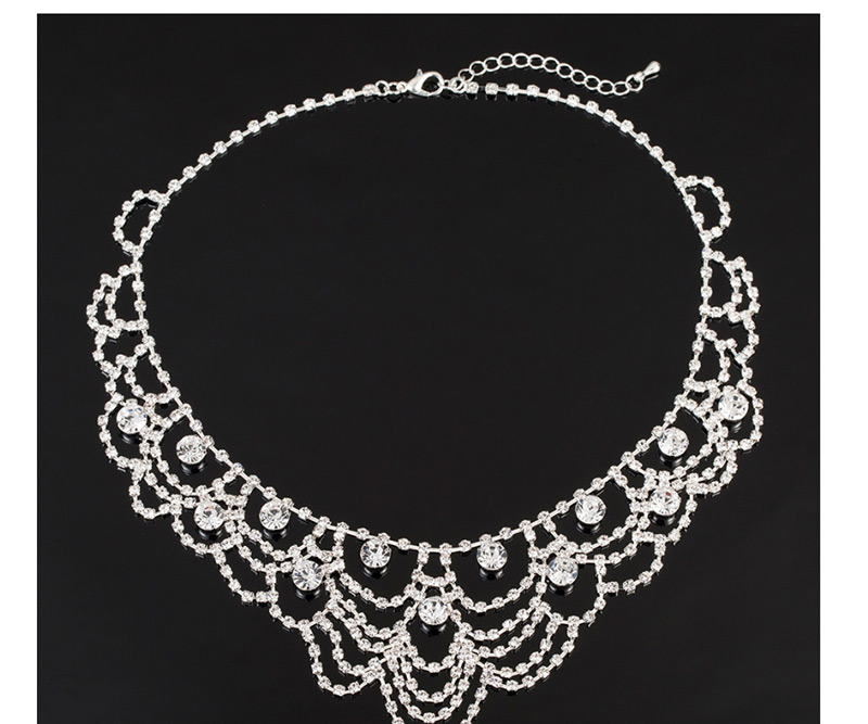 Fashion Silver Patterned Diamond Collar,Chokers