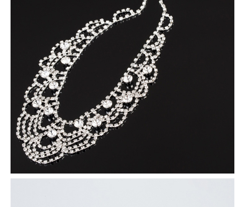 Fashion Silver Patterned Diamond Collar,Chokers