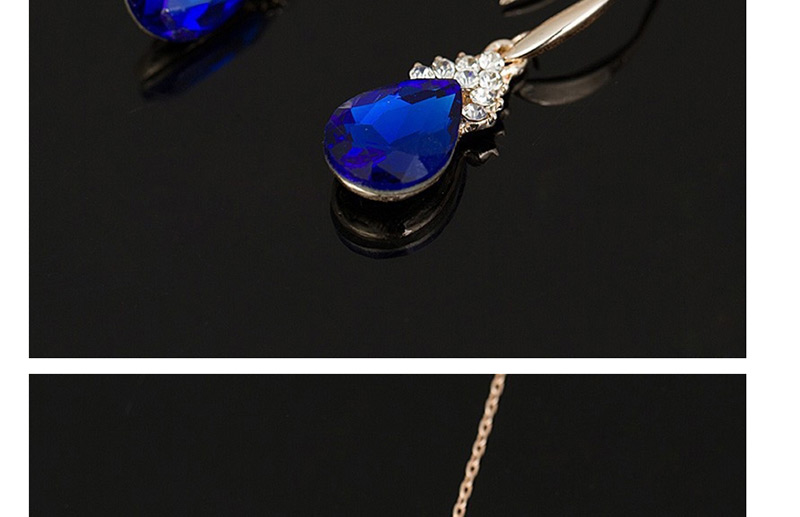 Fashion Blue Diamond Earrings Necklace Set,Jewelry Sets