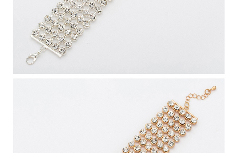 Fashion Gold Multi-row Full Diamond Bracelet,Fashion Bracelets