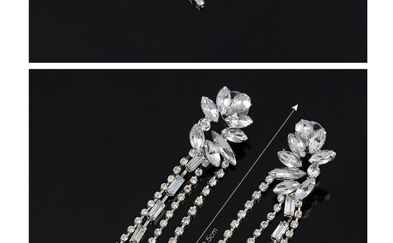 Fashion Silver Claw Chain Studded Tassel Silver Earrings,Drop Earrings