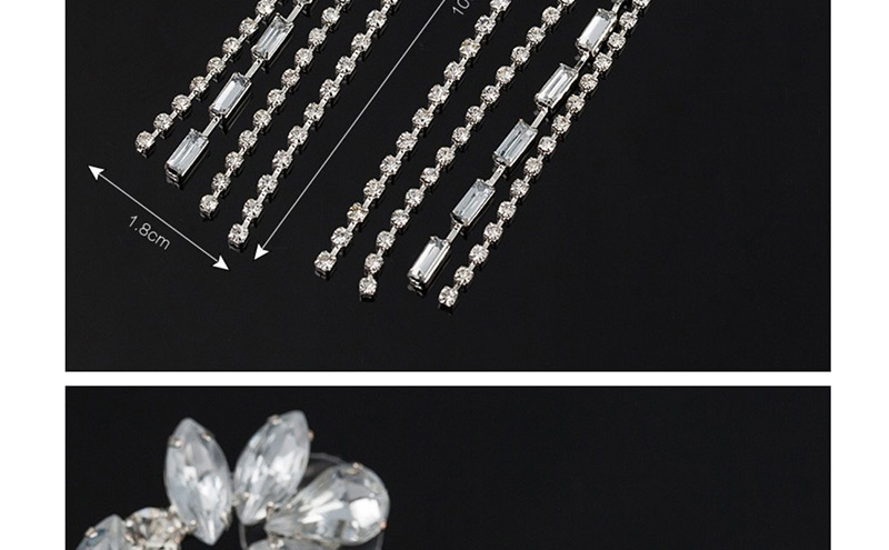 Fashion Silver Claw Chain Studded Tassel Silver Earrings,Drop Earrings