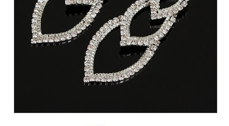 Fashion Silver Full Diamond Crystal Hollow Earrings,Drop Earrings