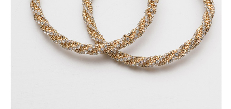 Fashion Gold Spiral Hollow Diamond Earrings,Hoop Earrings